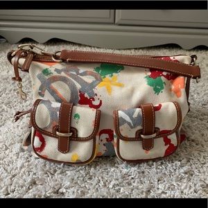 Dooney & Burke White Canvas Graffiti Bag